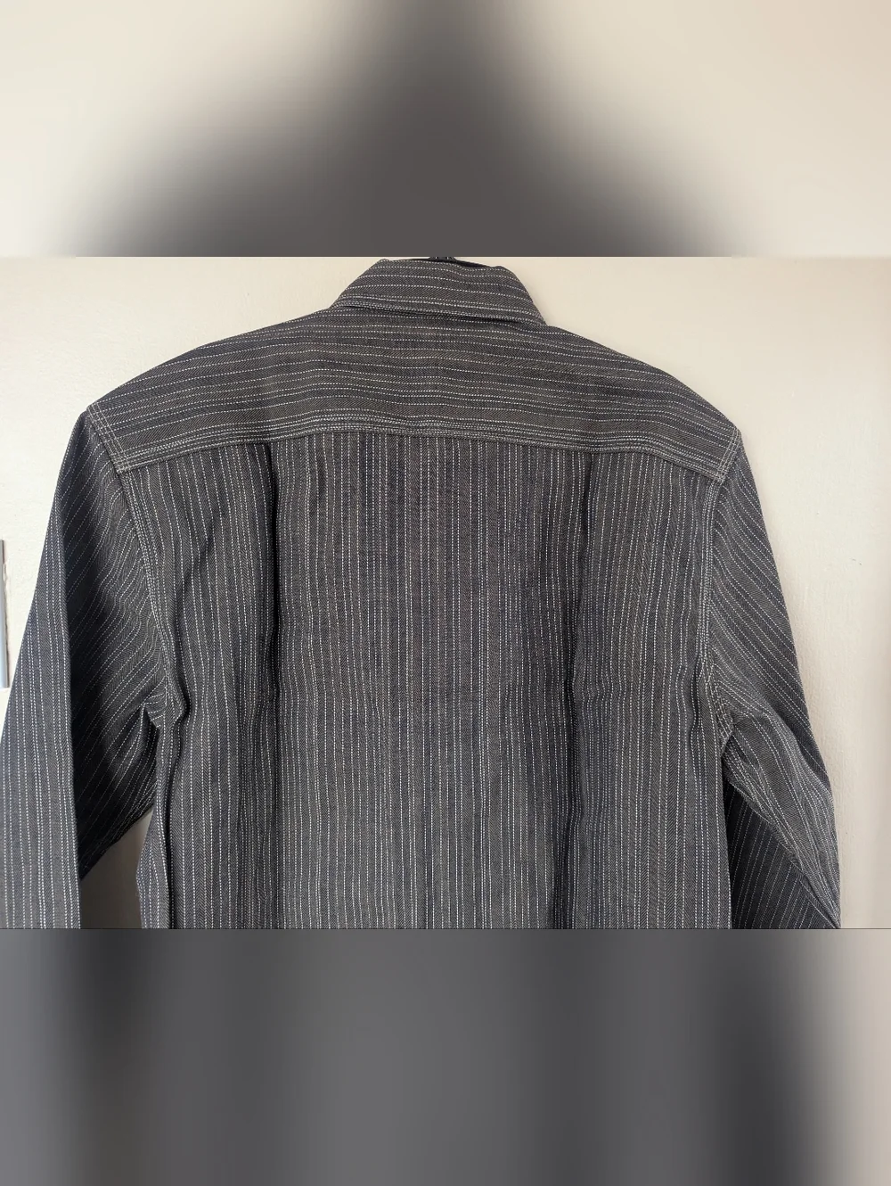 Gustin #8 Japan Wabisabi Workshirt, Brown/Gray & White Striped (SIZE LARGE SLIM) - Picture 10 of 15